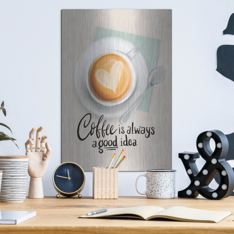 Art mural luxueux «Coffee Is Always A Good Idea» par House Fenway, 12 po x 16 po, H 16 po x l 12 po