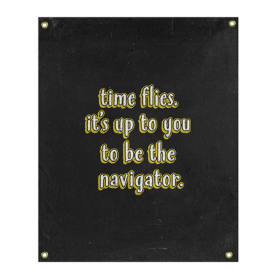 Tapisserie tableau noir en polyester time quote