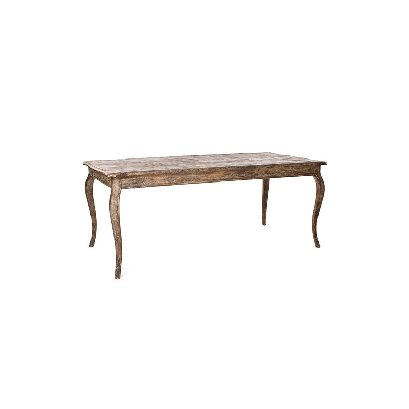 Vineyard Solid Wood Dining Table, Limed Charcoal