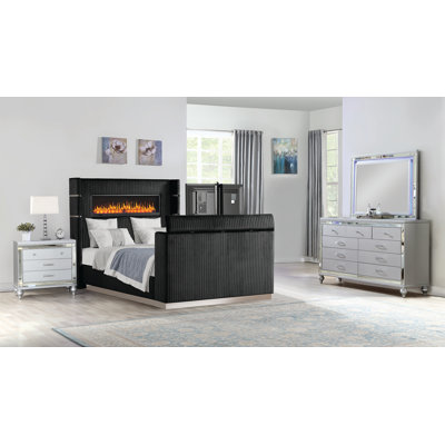 Limann Upholstered Wingback Bedroom Set
