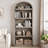 Bookcase Arched Bookshelf 71.65In Tall Bookcase Farmhouse Display Storage Rack-752637356