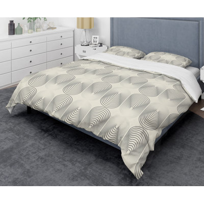Ensemble de housse de couette en monochrome géométrique x mid-century