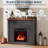 38in Freestanding Electric Fireplace with Mantel, TV Stand Includes 18'' Electric Fireplace Insert with Adjustable Flame Temperature and Remote Control for Bedroom Living Room, Black