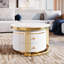Table basse gigogne moderne 2 pièces avec 2 tiroirs et pieds dorés