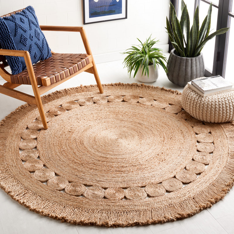 Tapis naturel en fibre naturelle Cansel 175, Rond 6 pi
