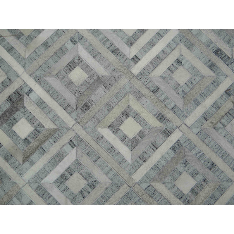 Tapis argenté / gris touffeté à la main Attikus, Rectangle 5 pi 3 po x 7 pi 2 po