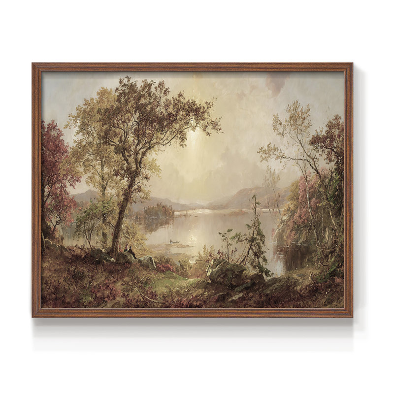 Paysages rétro-CCLxxv-reproduction encadrée, H 22 po x l 28 po, Noyer