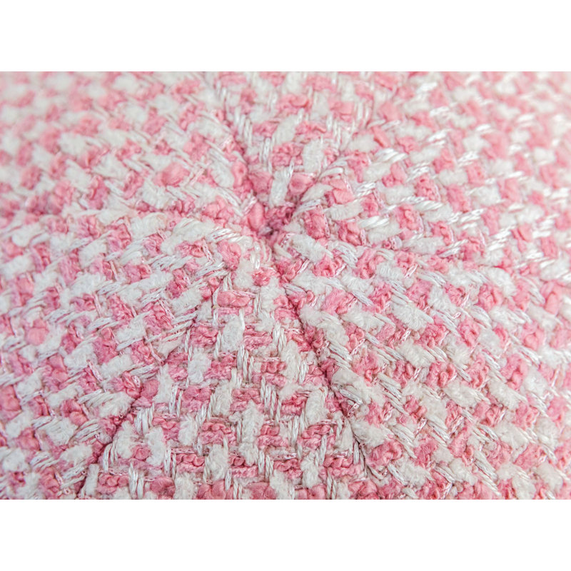 Coussin décoratif rond, Blanc rosé