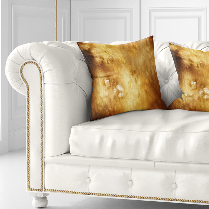 Ciel étoilé brun parfait - coussin imprimé abstrait, 18 po x 18 po, Coussin décoratif