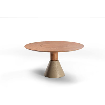 Lui 63" Round Dining Table with Lazy Susan