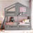 Twin Over Bunk Bed In Gray. Includes 2 Drawers, Storage Box, Shelf & Window. Solid Wood. For Older Than 6 Comes With Wood For Stability. Years And Above-325235105