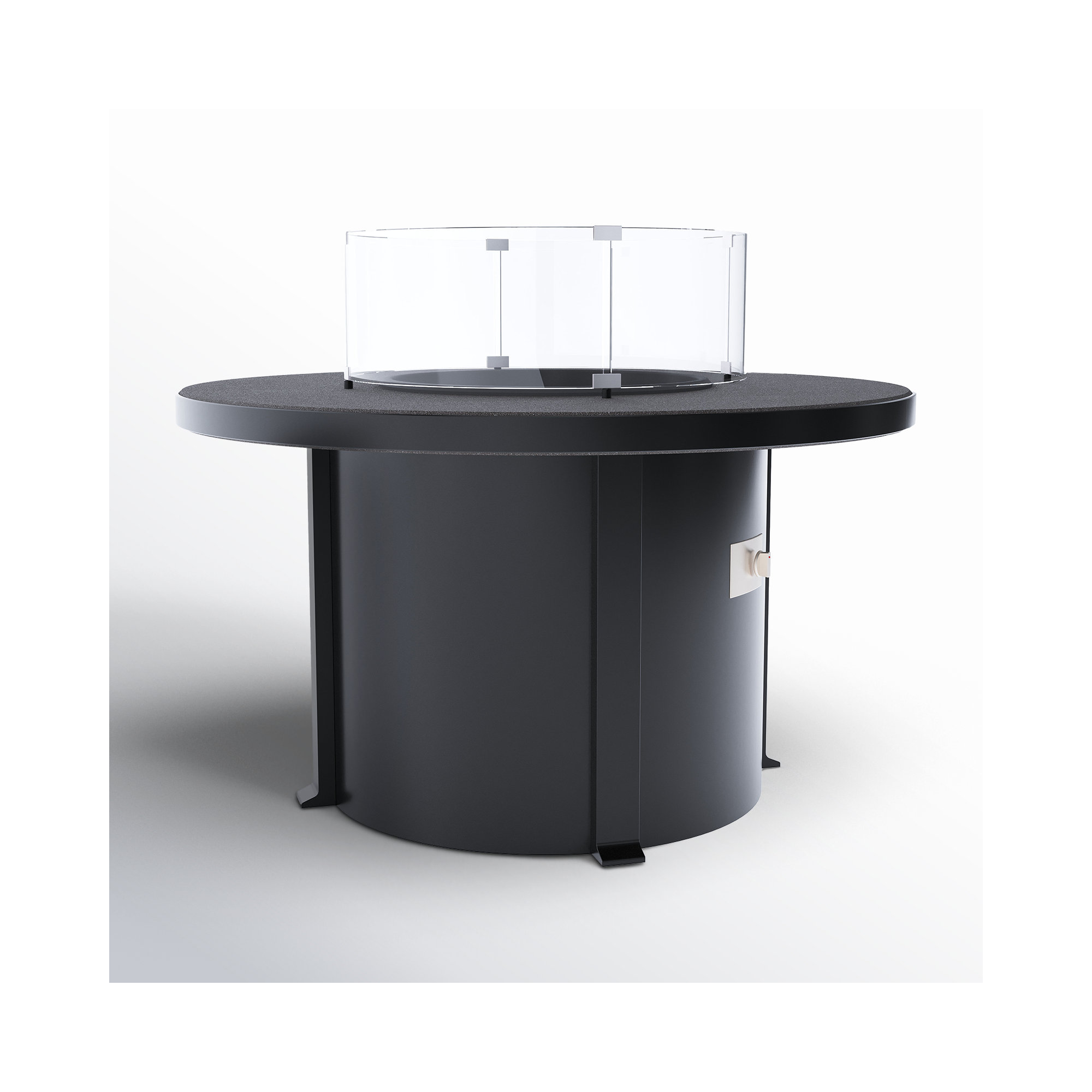 Townsend Round Fire Pit Table, Dark Gray