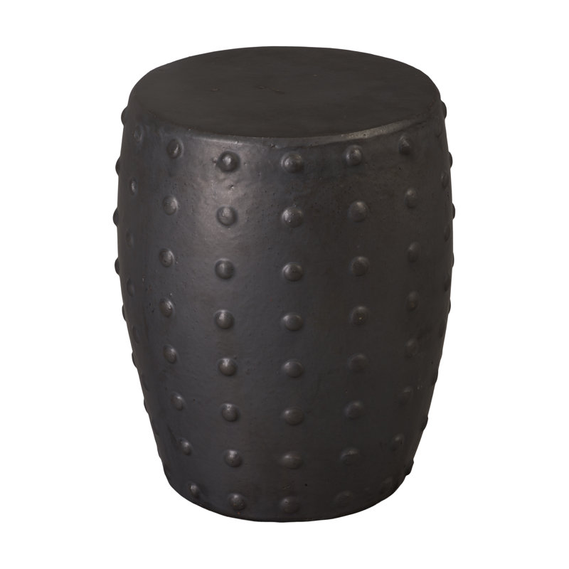 Pot de fleurs rond en céramique avec trou de drainage, H 18 po x l 15 po x P 15 po, Noir mat