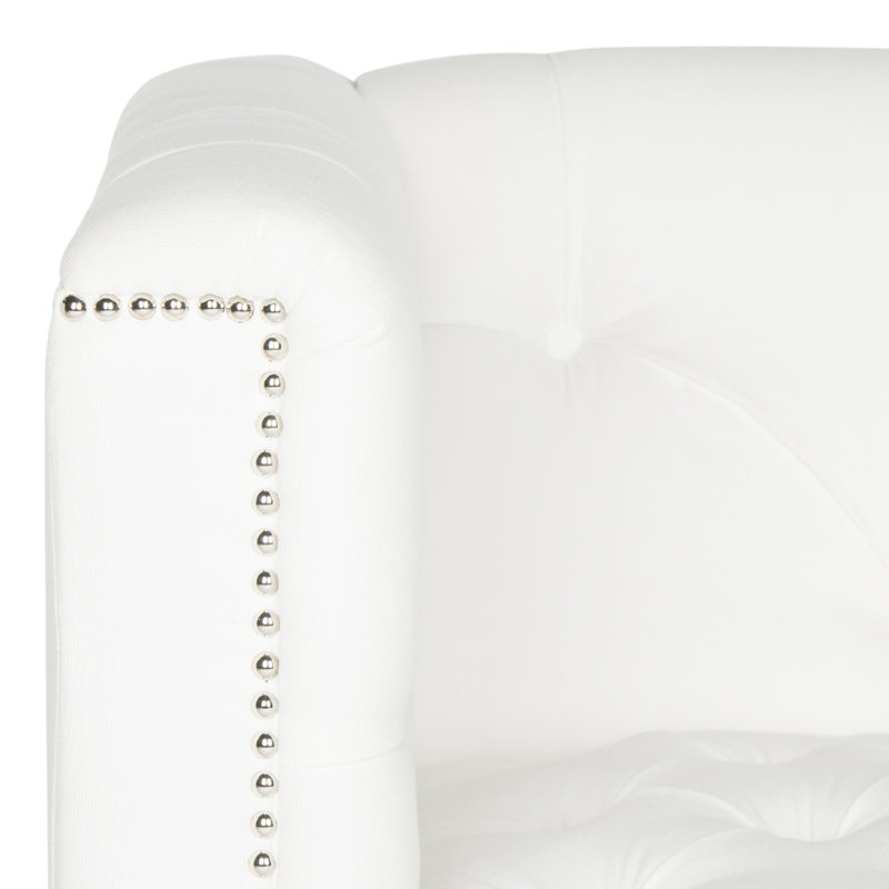 Harutiun Upholstered Armchair, White/Clear
