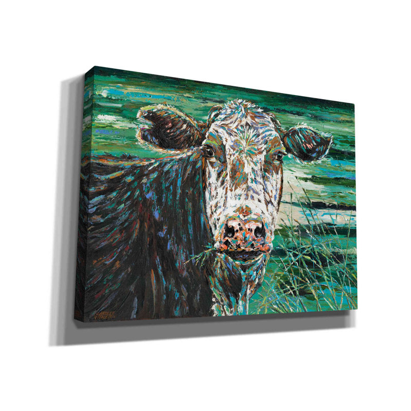 «Marshland Cow II» par - impression sur toile tendue, H 26 po x l 34 po x P 1,5 po