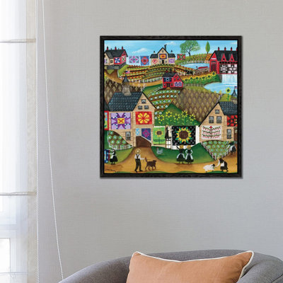 Quilters Sunflower Farmland by Cheryl Bartley - Painting on Canvas