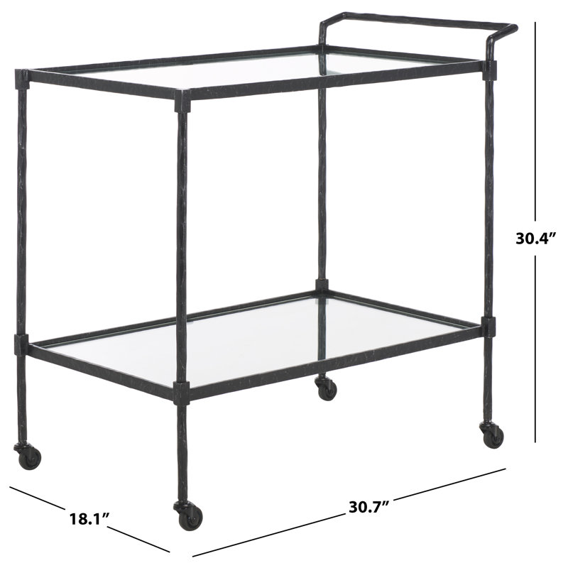 Isabellina Metal and Glass Bar Cart
