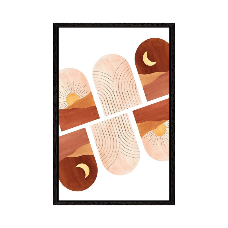Terracotta Landscapes by Whales Way - Painting on Canvas, 66.04cm H x 45.72cm W x 3.81cm D, Black Framed
