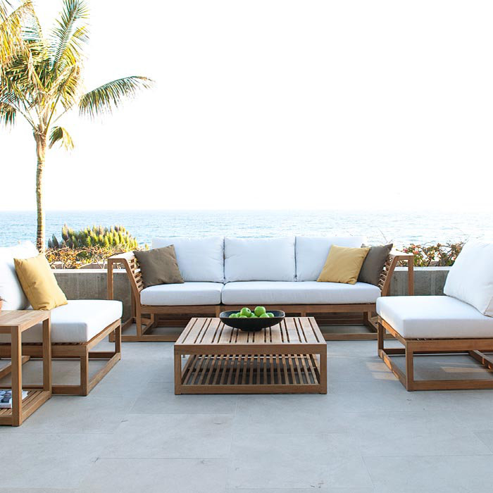 Westminster Teak 6 Piece Modular Sofa Set with Cushions