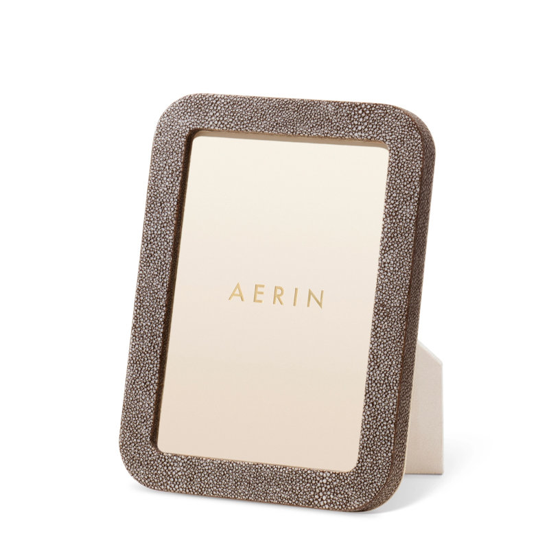 Shagreen Leather Picture Frame, Chocolate, 5" x 7"