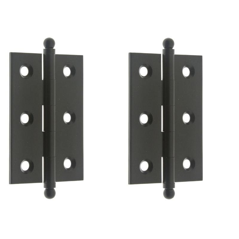 Solid Brass Cabinet Hinge, Matte Black, 2'' H x 1.5'' W x 4.25'' D