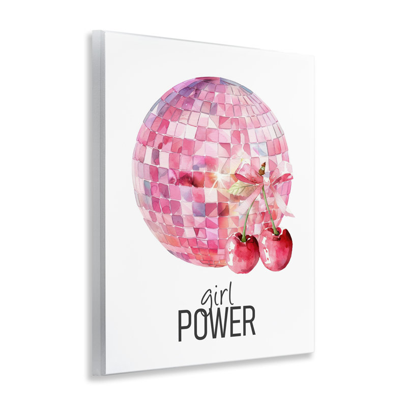 Plaque murale Girl Power Disco Cherries, design par Kim Allen
