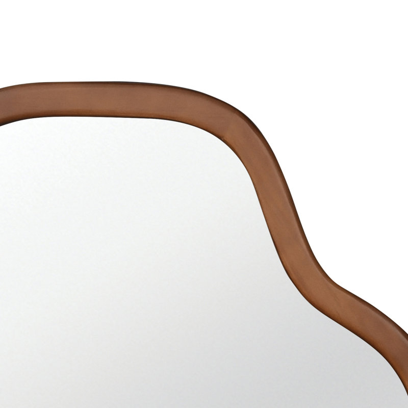 Miroir mural en bois massif Cloud, Bois brun foncé