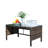 Durable Outdoor Patio Wicker Coffee Table With Clear Tempered Glass Top For Stylish And Functional Seating Areas