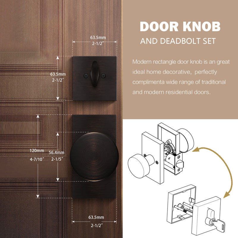 Deadbolt and Passage Door Knobs Set, Oil Rubbed Bronze