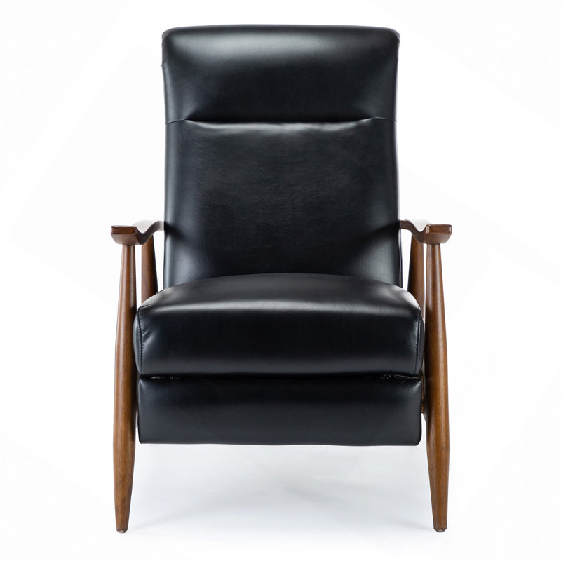 Fauteuil inclinable à accoudoirs en bois, Noir