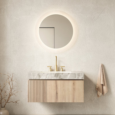 - Style Luxury 36" Bathroom Vanity, Sintered Stone And Ceramic Basin, Floating Plywood Storage, Drawer With Undermount Slides, Door Soft Close Function Vanity Gray Top, Function, High Performance