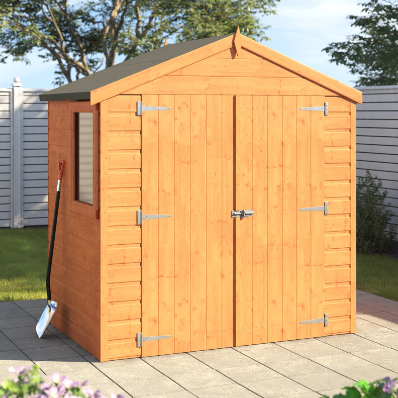 6 Ft. W x 4 Ft. D Shiplap Apex Wooden Shed, Yes