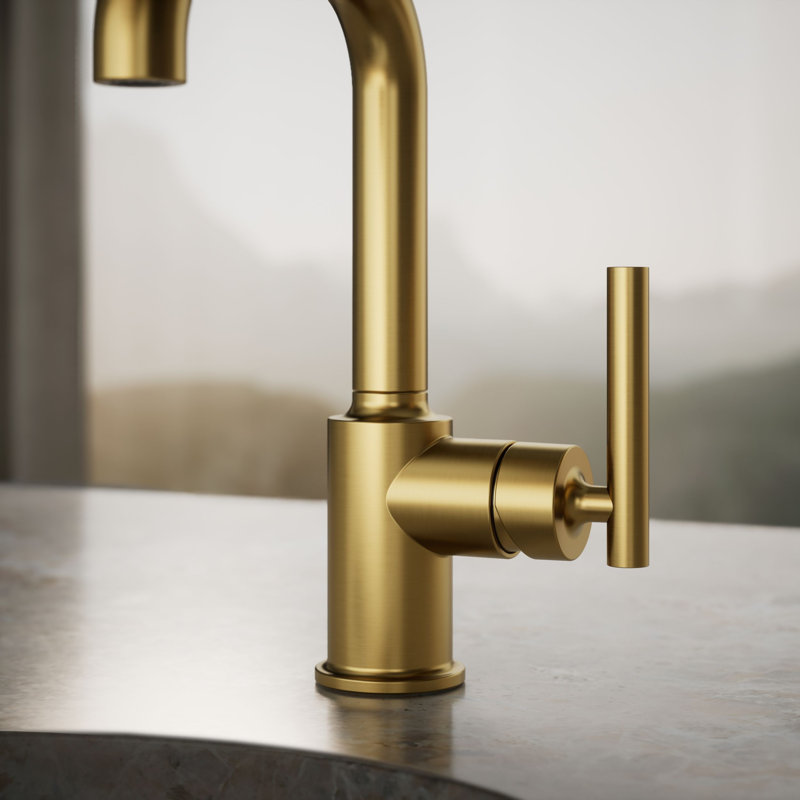 Purist Bar Faucet with Accessories, Vibrant Brushed Moderne Brass