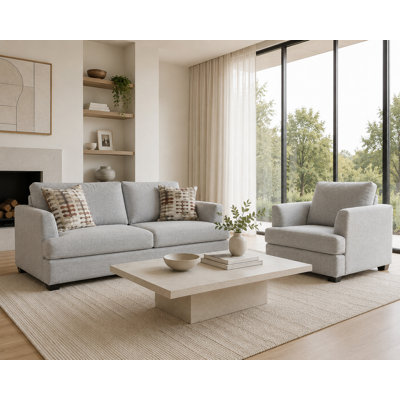 Nazaro Fabric Sofa and Chair Living Room Furniture Set