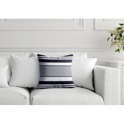 Housse de coussin d'intérieur à rayures noires et blanches Hunter