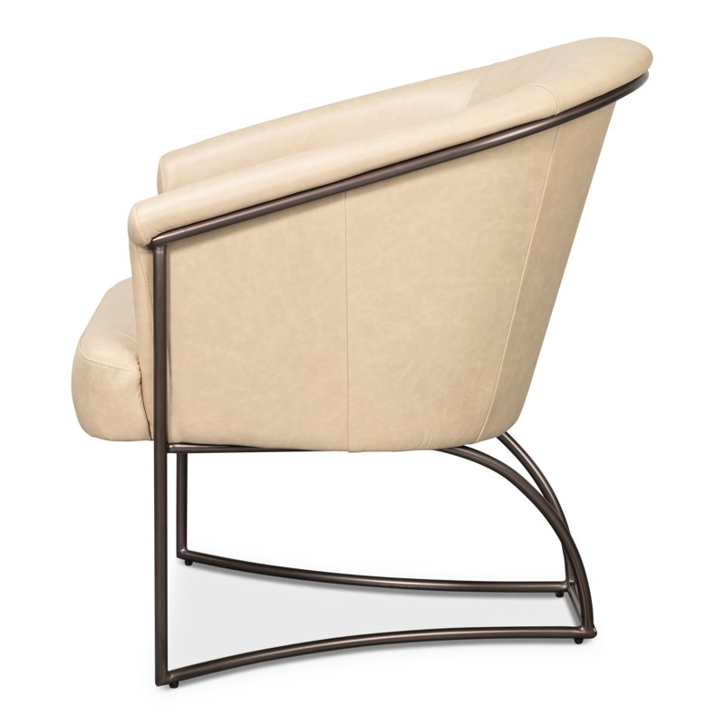 Nagel Armchair, White Genuine Leather