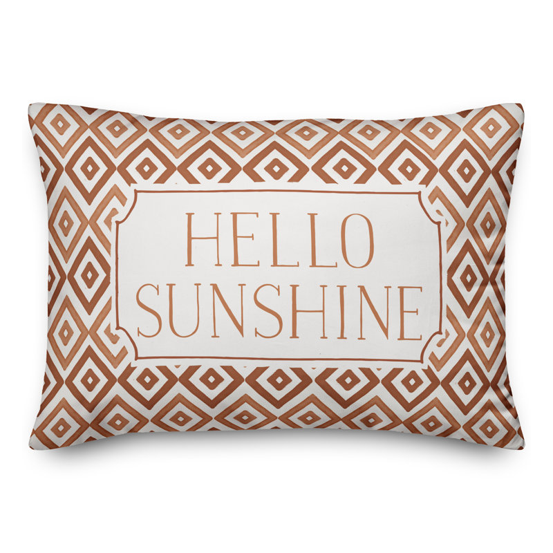 Housse de coussin rectangulaire d'extérieur Hello Sunshine, Orange