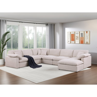Modular Sectional Sofa, Oversized Cloud Couch With Deep Seats, Soft Fabric Cushions
