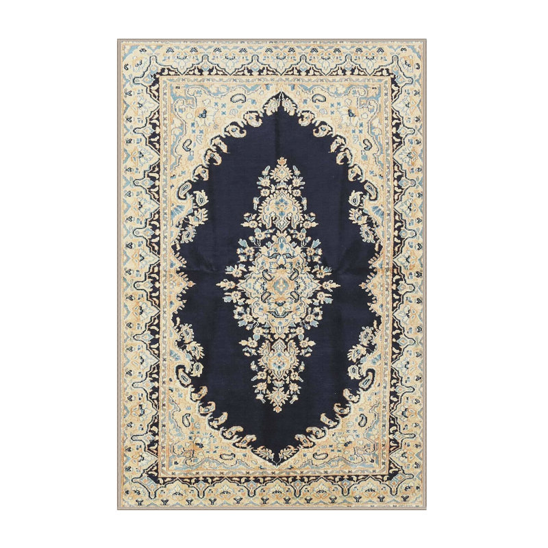 Tapis traditionnel beige / noir Gildford, Rectangle 4 pi x 6 pi
