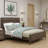 Queen Size Transitional Solid Rubberwood Bed Frame – Dark Walnut Finish, Panel Headboard & Footboard?