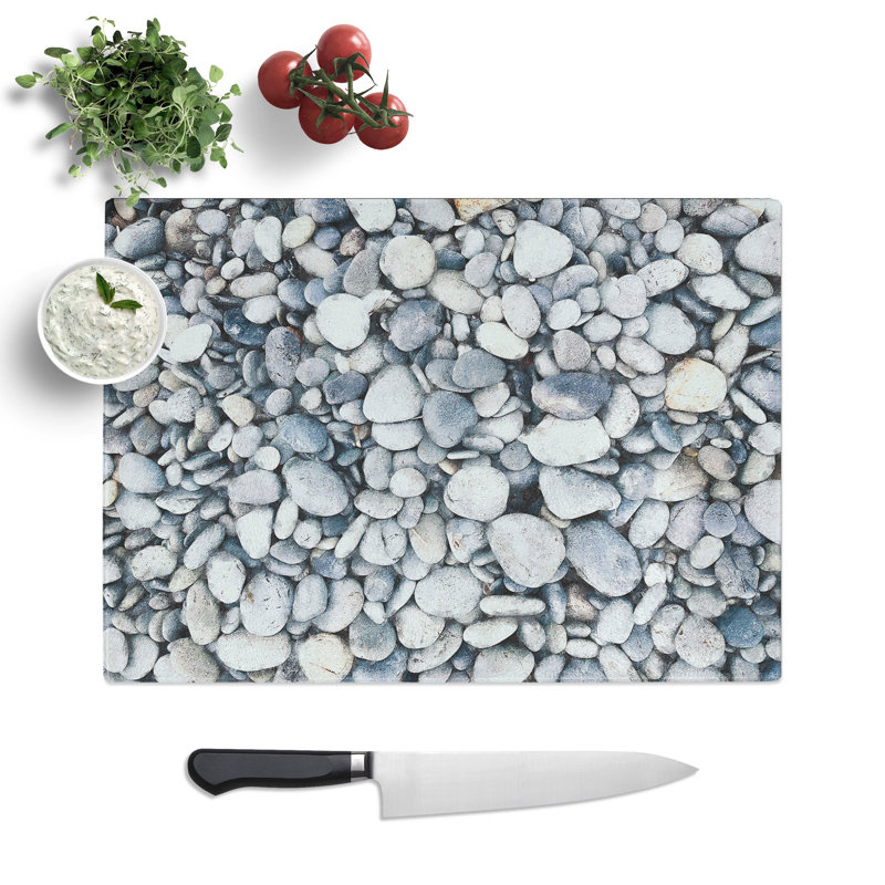 Tempered Glass Pebbles Chopping Board, 28.5 cm x 39 cm