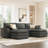 U Shaped Sectional Sofa, Double-layer Cushion Cloud Couch With Ottoman, Modular Sectional For Living Room, Dark Gray-1007746959-1007746958