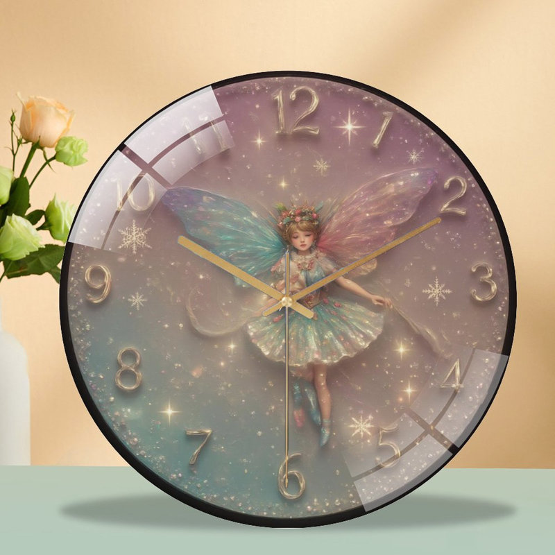 Horloge murale en verre Fairy-Dancing-On-Sparkle