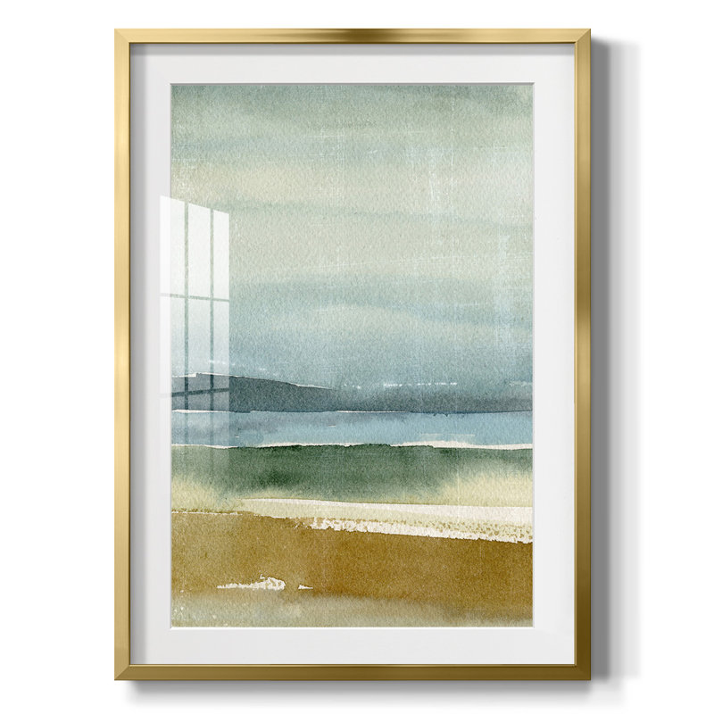 Perspectives ocre II - impression encadrée, H 25,5 po x l 17,5 po, Doré
