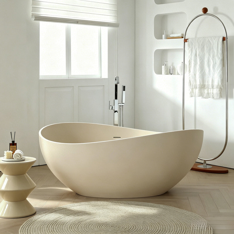 Baignoire de trempage autoportante 63 "x 38", Lait-café