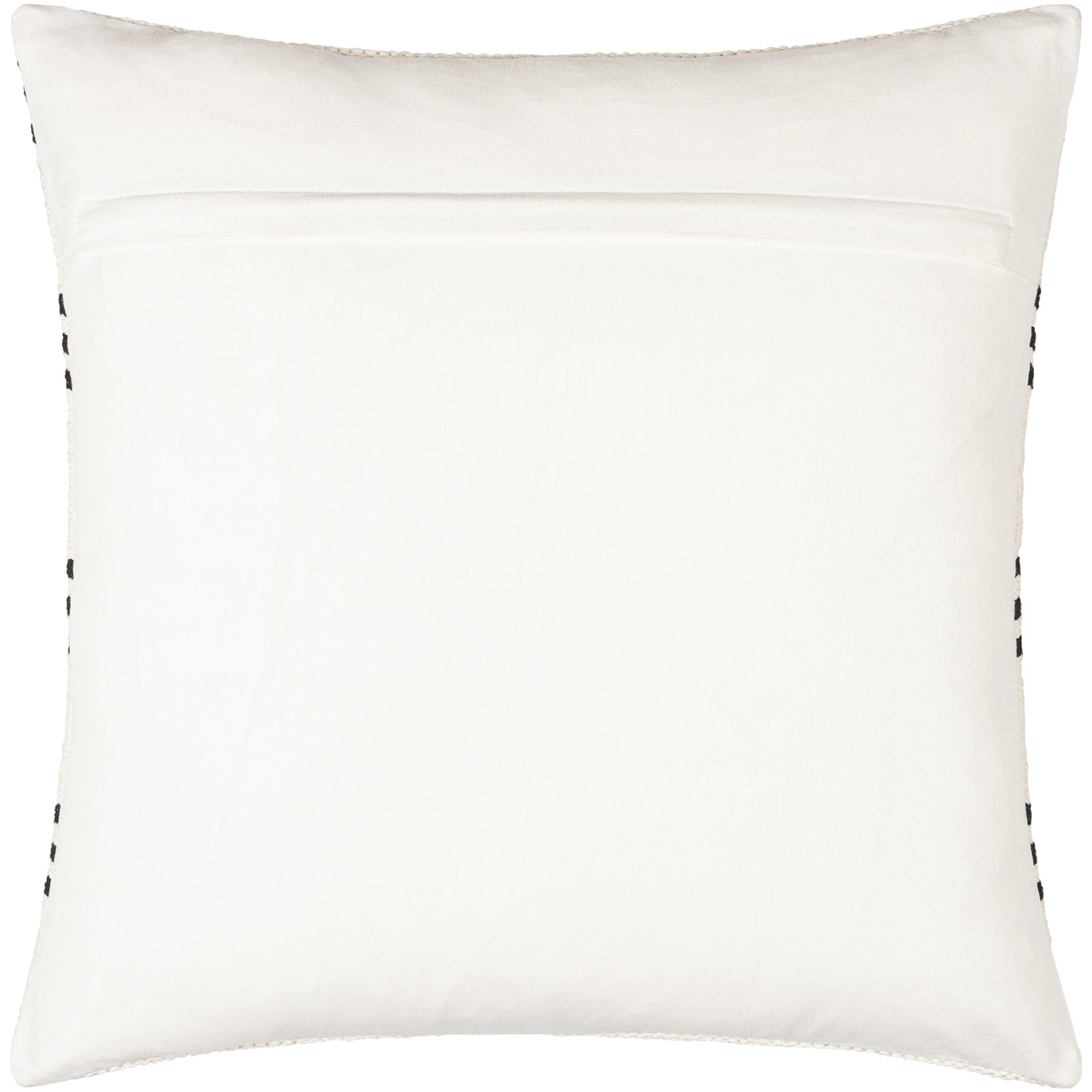 Chanterelle Embroidered Cotton Throw Pillow, 18" x 18", Polyester/Polyfill, White/Black