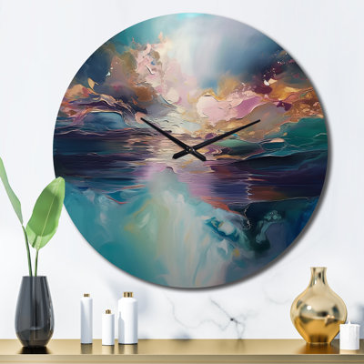 Horloge murale de paysage abstrait abstrait