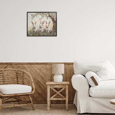 «Fairytale Bunnies under Tree», estampe numérique, conception de Petal Prints Design