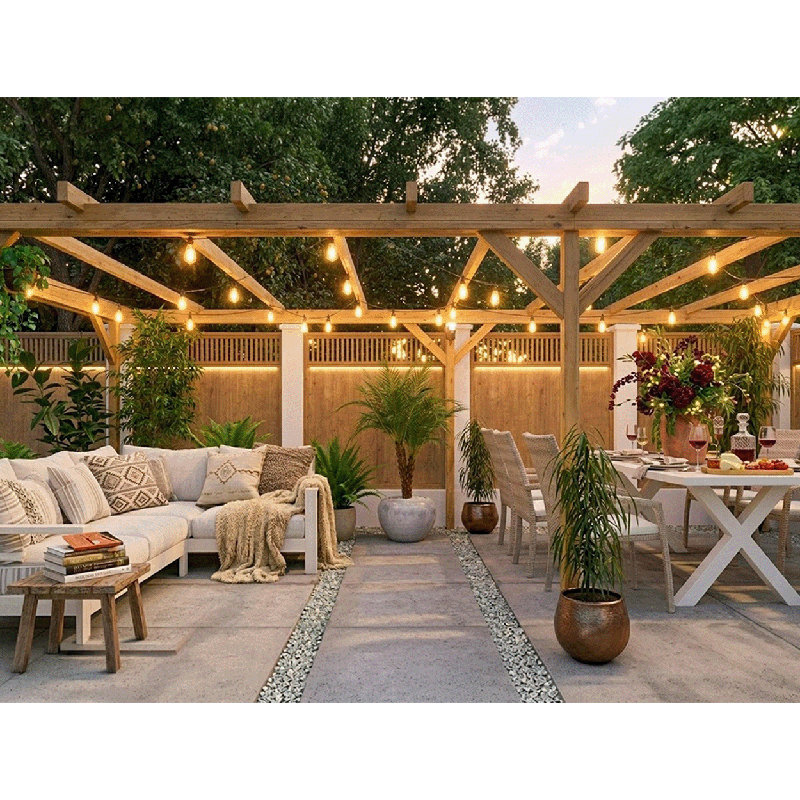 Dunster House Wooden Pergola Kit DIY Plants Frame Garden Structure Pressure Treated Utopia, 203" H x 593" W x 300" D