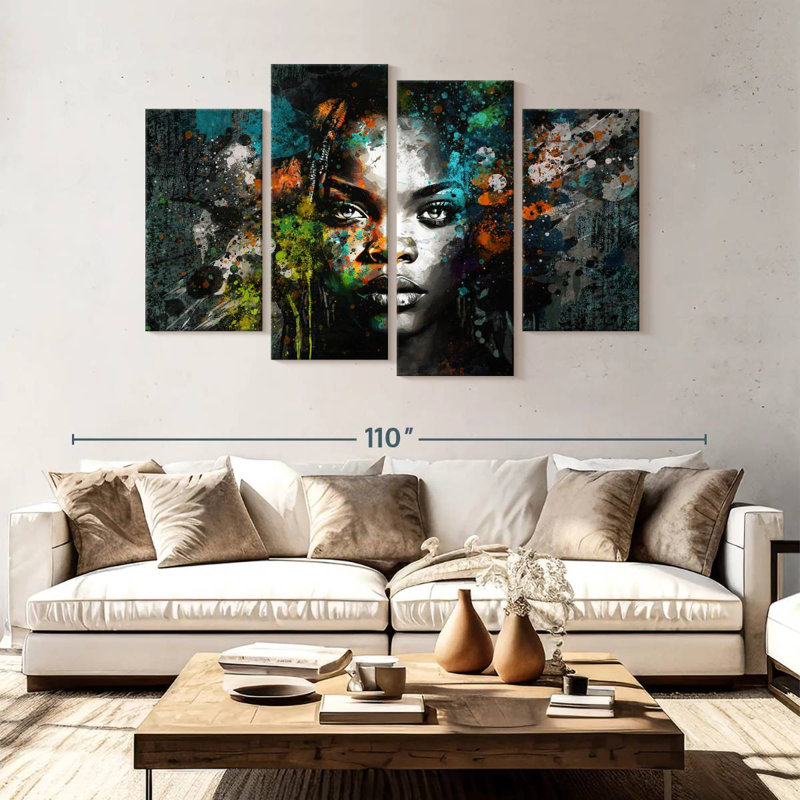 Charme africain grunge Leisha, H 54 po x l 84 po